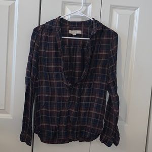 Half buttoned up flannel purple